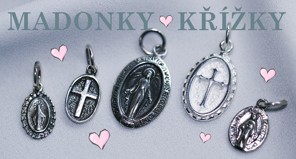 Přívěsek Madonka, Panna Maria, Křížky, Svatý Kryštof
